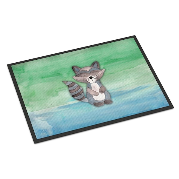 Carolines Treasures 24 x 36 in. Raccoon Watercolor Indoor or Outdoor Mat BB7438JMAT - main